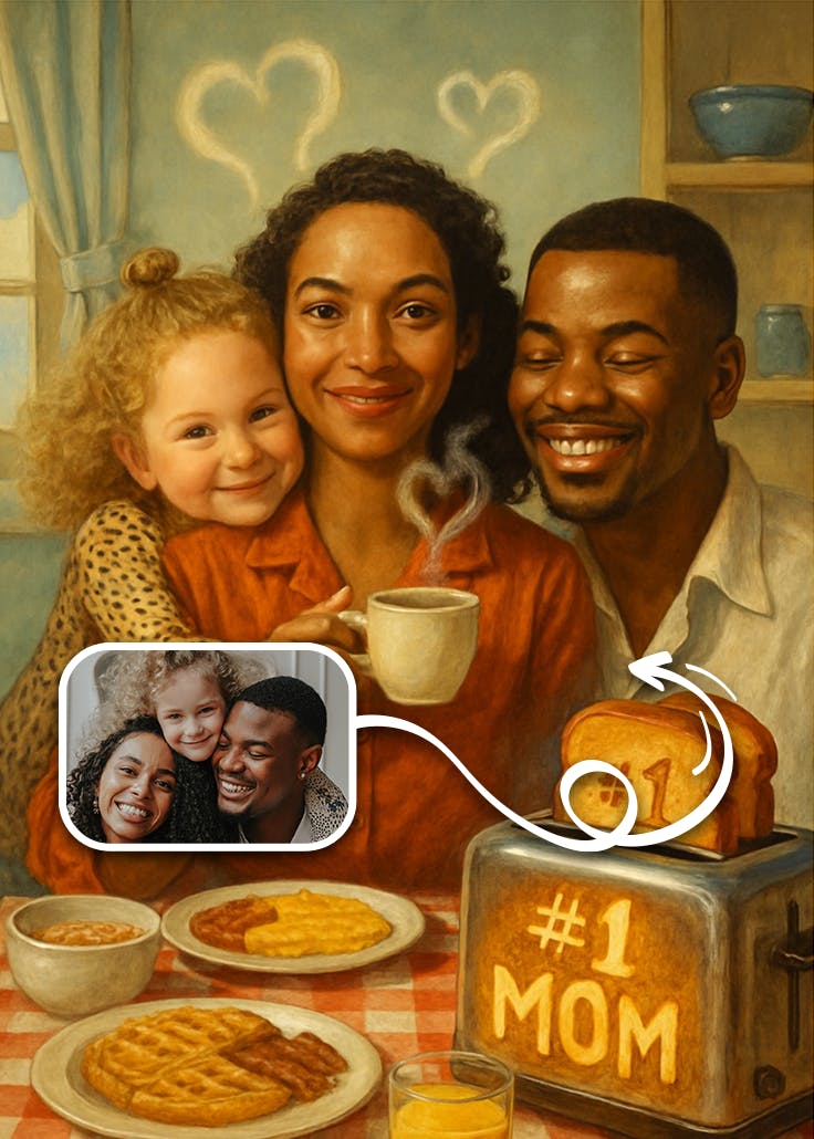 Breakfast with mom - mother's day card