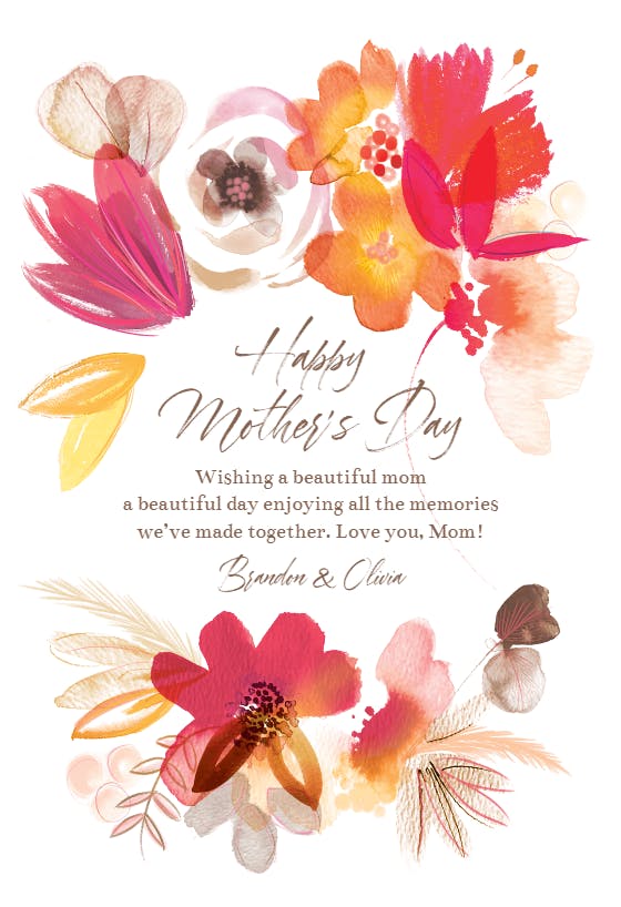 Bright blooms - mother's day card