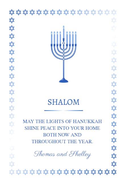 Bright Peace - Hanukkah Card