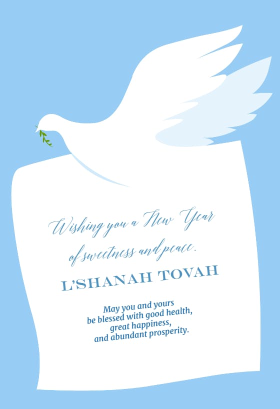 Bringing peace - rosh hashanah card
