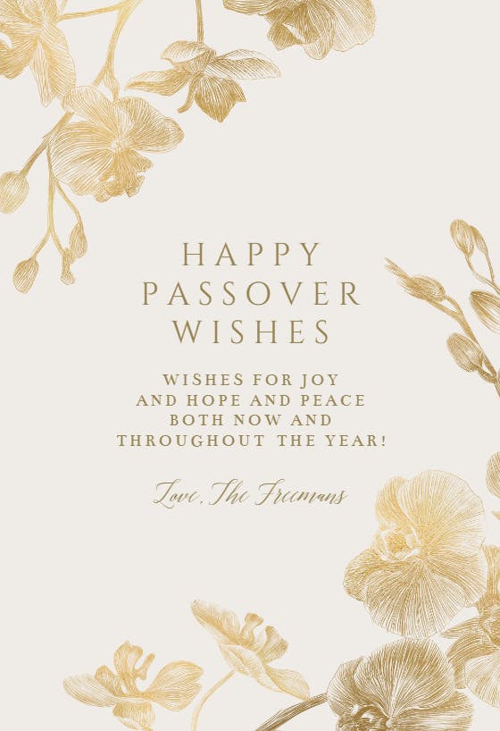 Budding gold - passover card