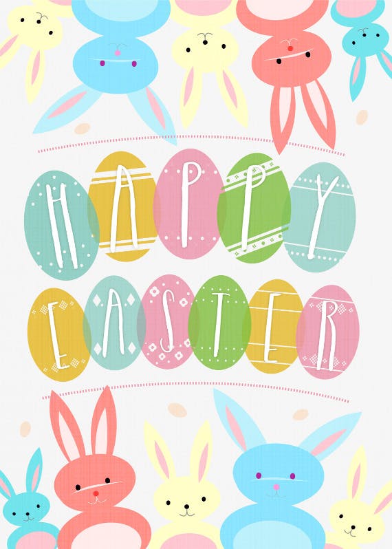 Bunnies all over - easter card