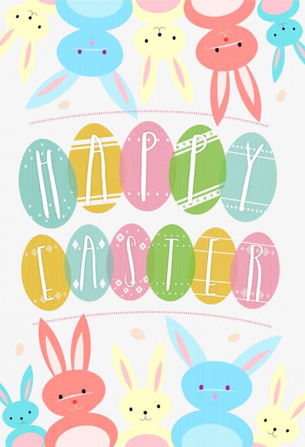 Bunnies All Over - Easter Card