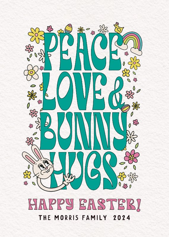 Bunny hugs -  tarjeta de pascua