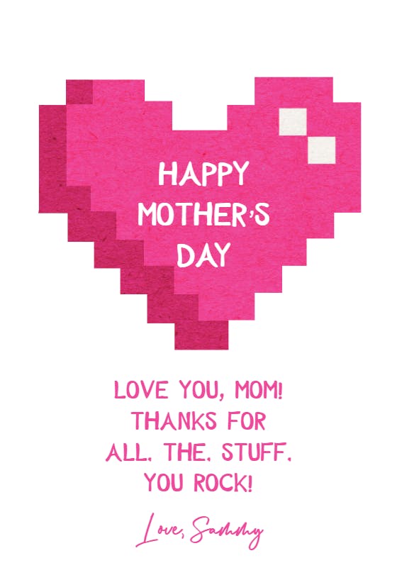 Bytes of love - mother's day card
