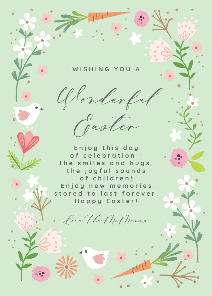 Cheerful frame - easter card