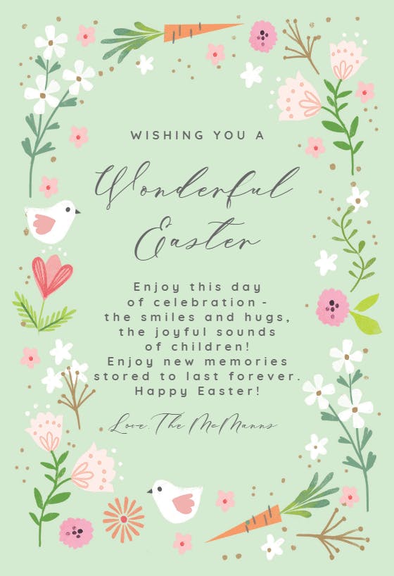 Cheerful frame - easter card