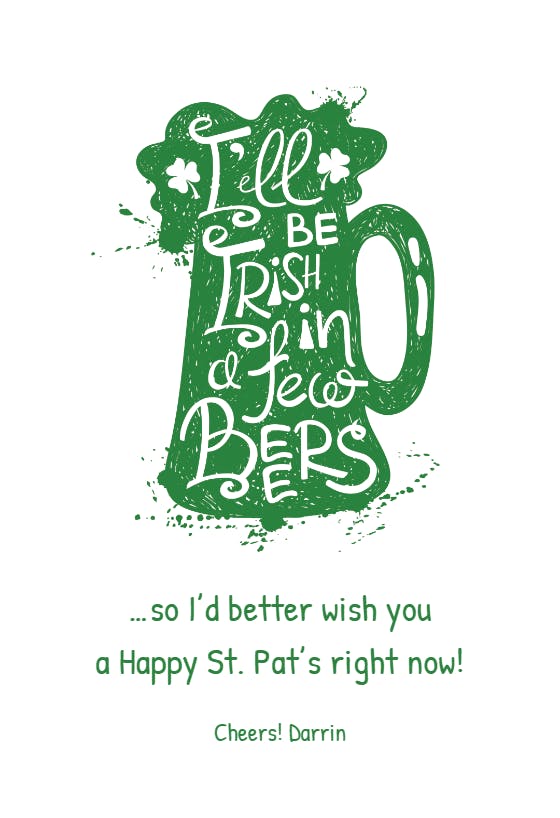 Cheers chatter - st. patrick's day card