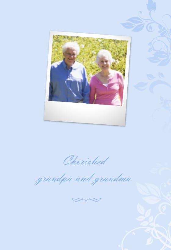Cherished grandparents -  tarjeta para el día de los abuelos
