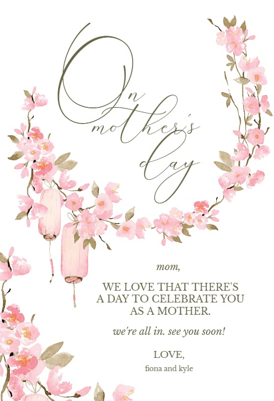 Cherry blossom - mother's day card