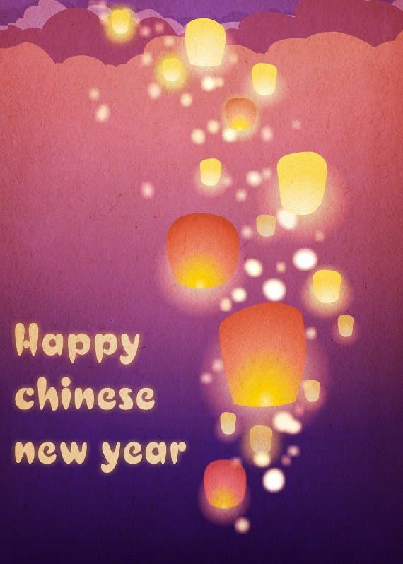 Chinese lanterns - lunar new year card