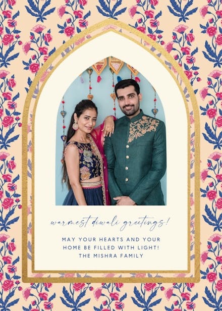 Classic traditional motifs - diwali card