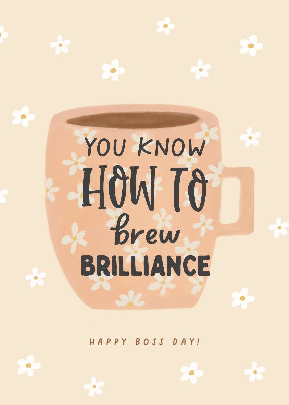 Colorful brews - boss day card