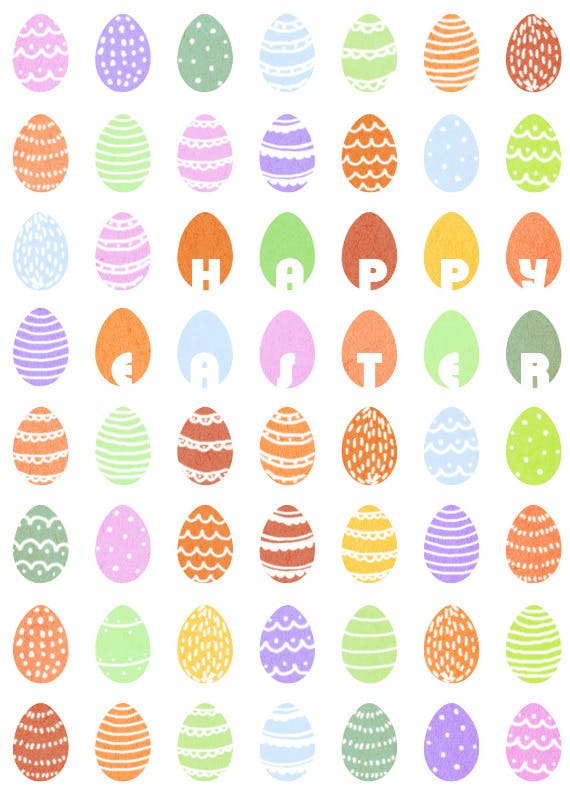 Colorful easter eggs - holidays card