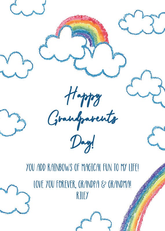 Colorful memories - grandparents day card