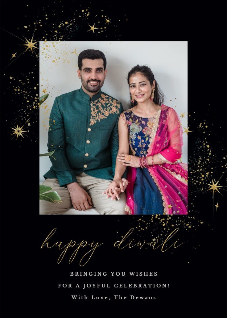 Cosmic night - tarjeta de diwali