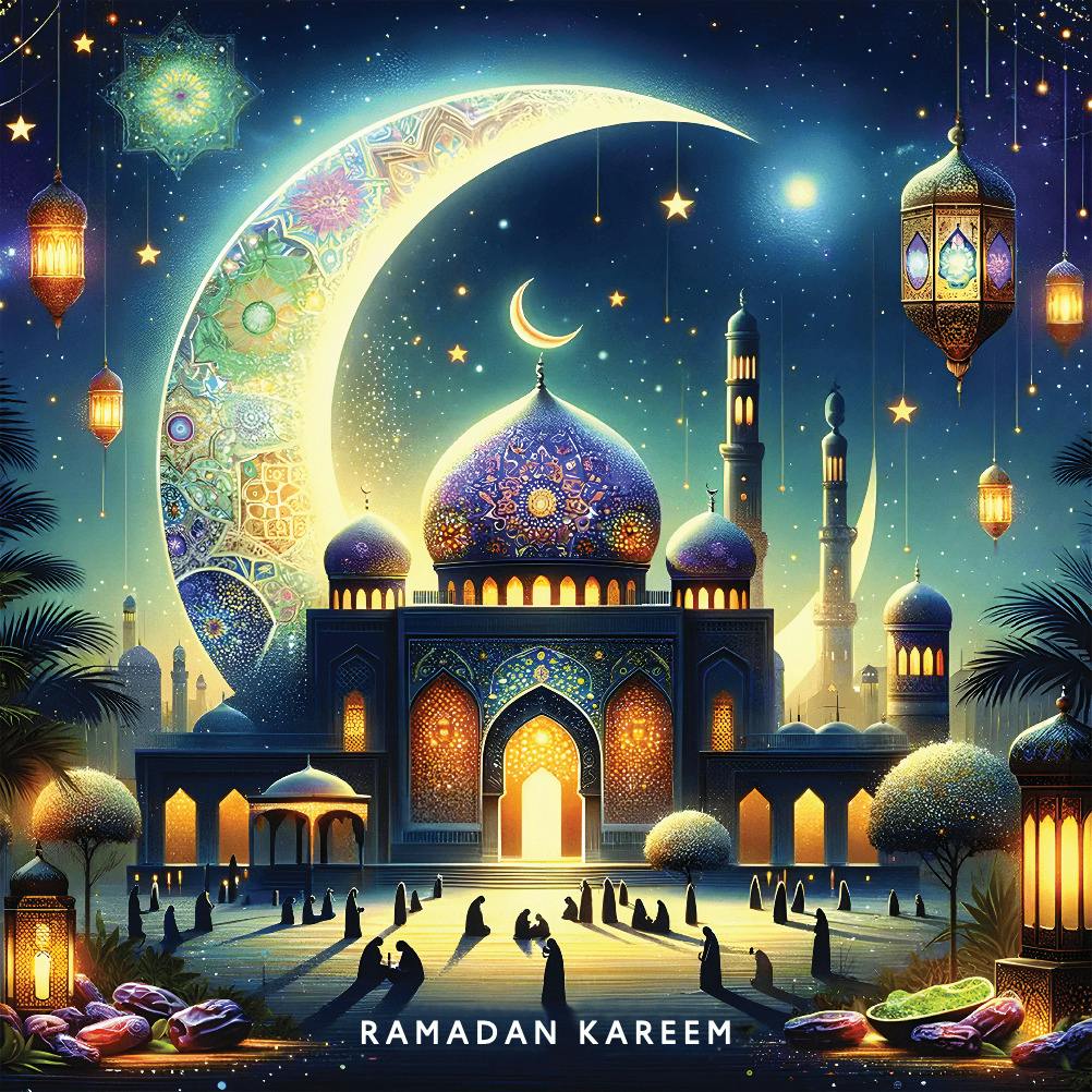Crescent light -  tarjeta de ramadán