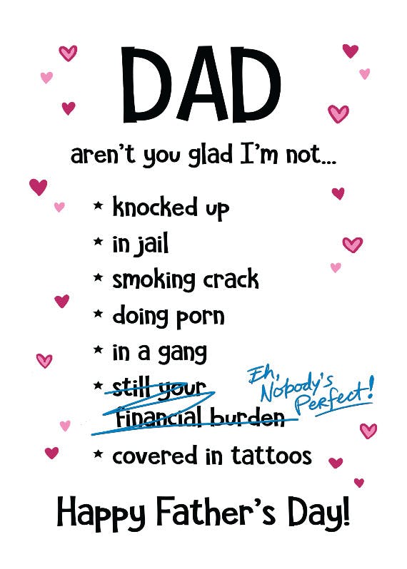 Dad aren't you glad father's day - father's day card