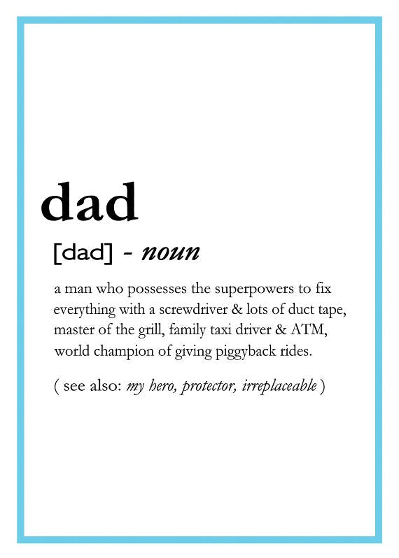 Dad definition - birthday card