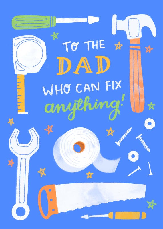 Dad who can fix anything -  tarjeta del día del padre