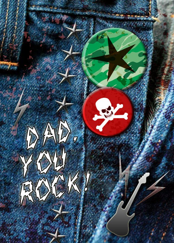Dad you rock -  tarjeta del día del padre