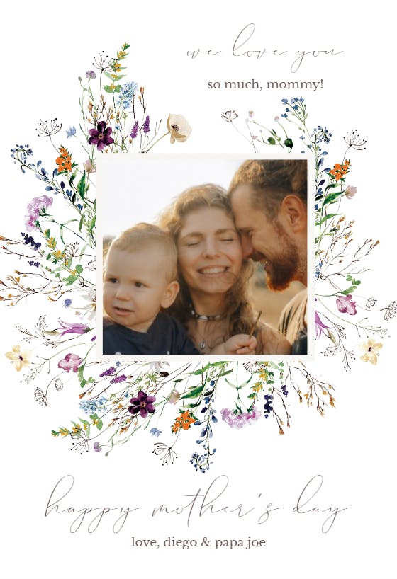 Dainty spring flowers -  tarjeta del día de la madre