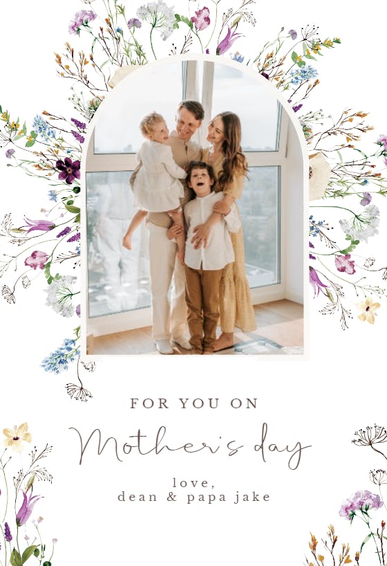 Fancy wild flowers -  tarjeta del día de la madre
