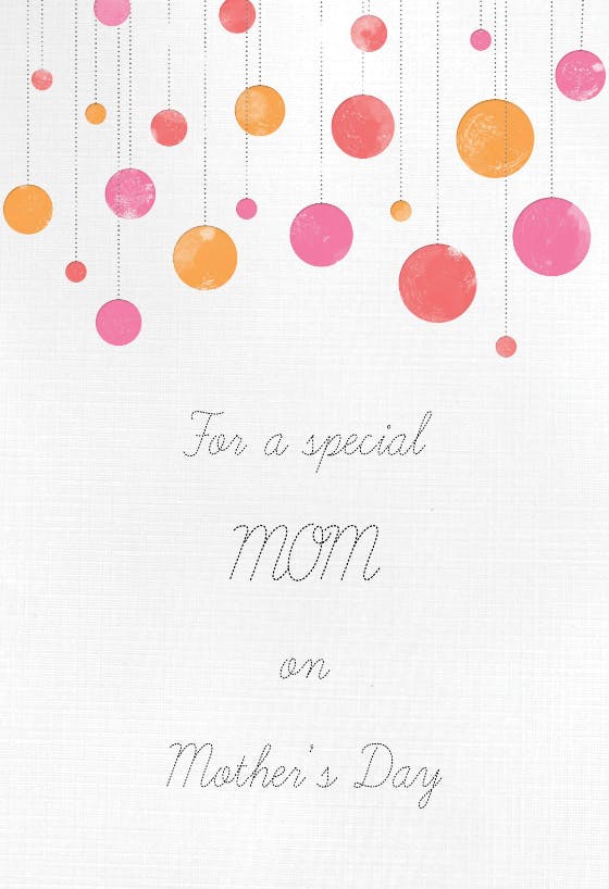 Dangling disks - mother's day card