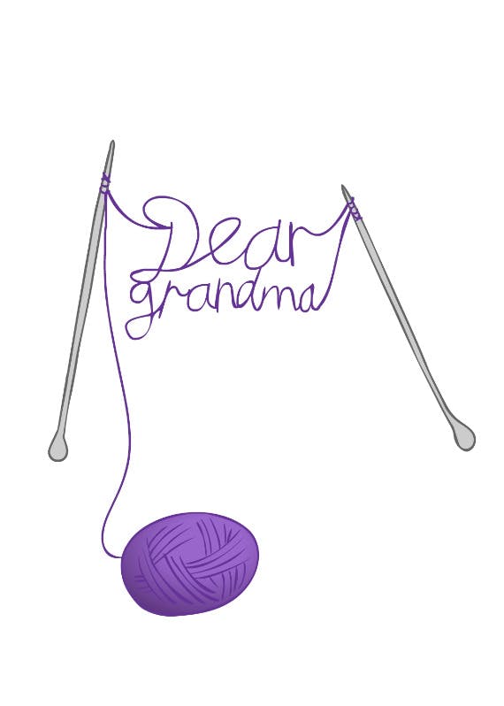 Dear grandma -  tarjeta para el día de los abuelos
