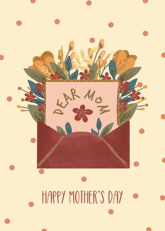 Dear mom - tarjeta del día de la madre