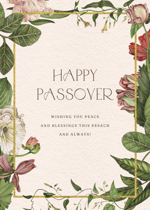 Decorative botanicals - passover card