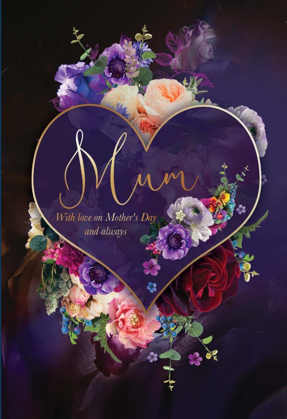 Deep purple -  tarjeta del día de la madre