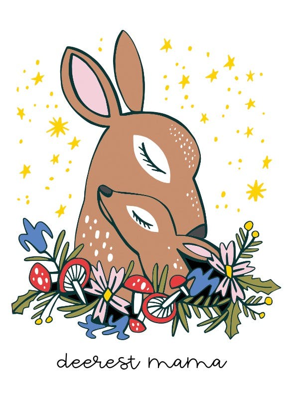 Deer mama - tarjeta del día de la madre