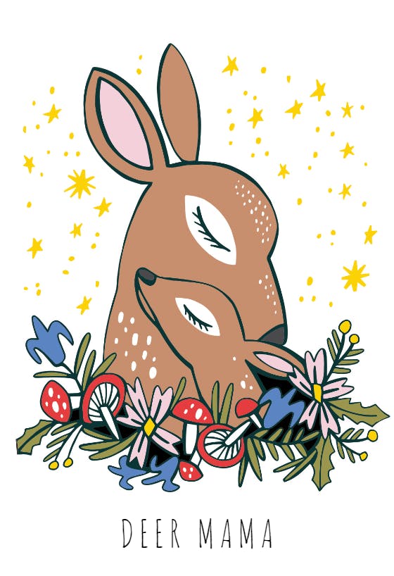 Deer mama -  tarjeta del día de la madre