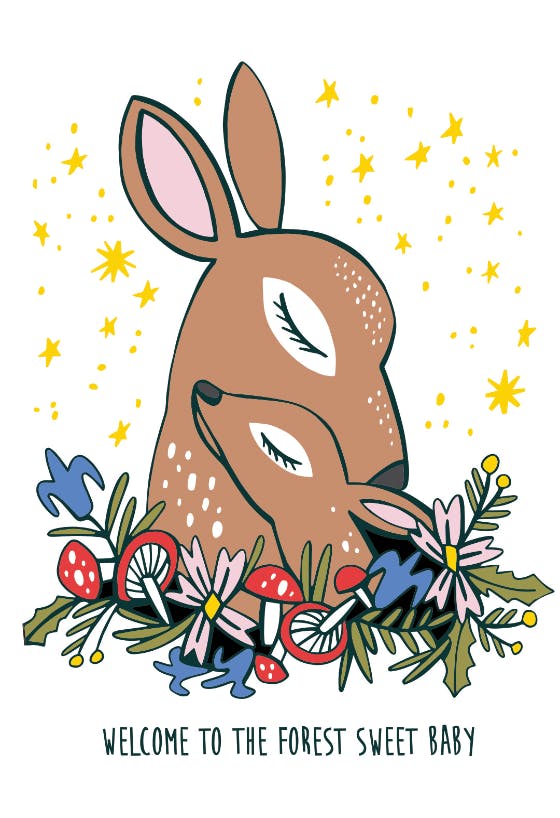 Deer mom -  baby shower & new baby card