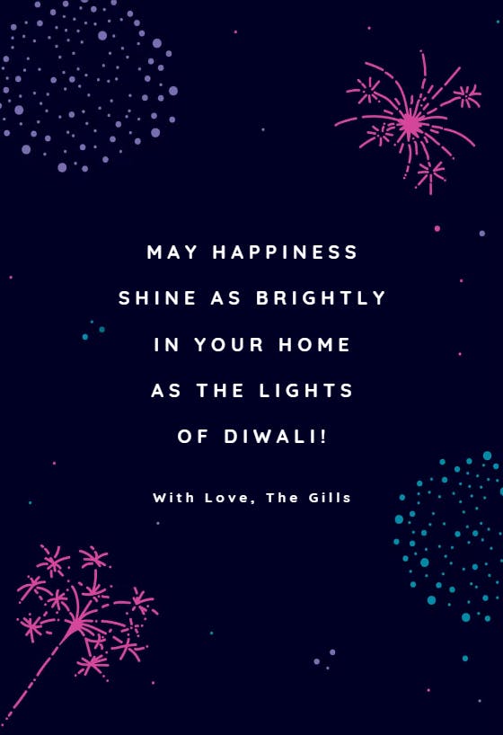 Diwali fireworks - diwali card