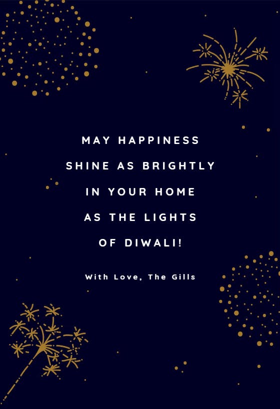 Diwali fireworks - diwali card