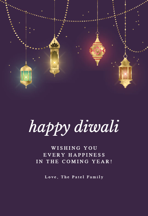 Elegant Diwali Diwali Card Greetings Island