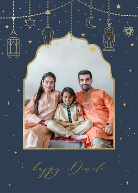 Diya lights - diwali card