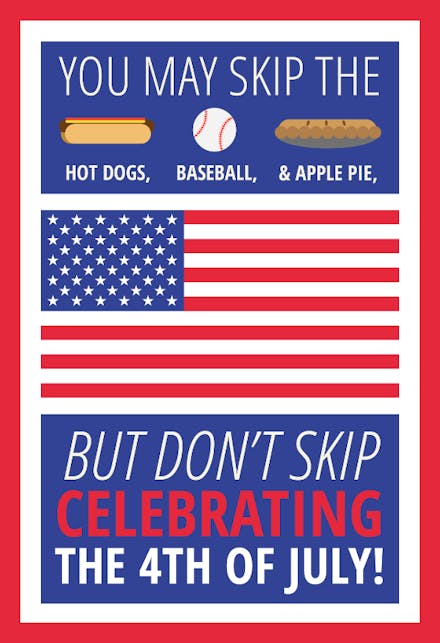 Dont Skip Celebrating - 4th Of July Greeting Card