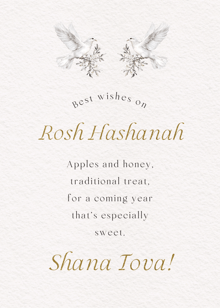 Dove-ly florals - tarjeta de rosh hashanah
