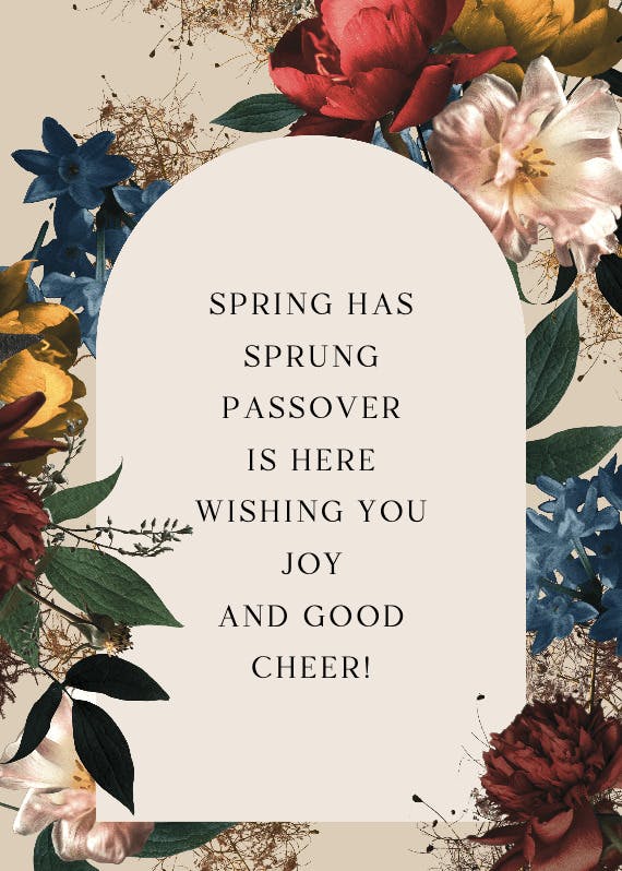 Dramatic blooms - passover card