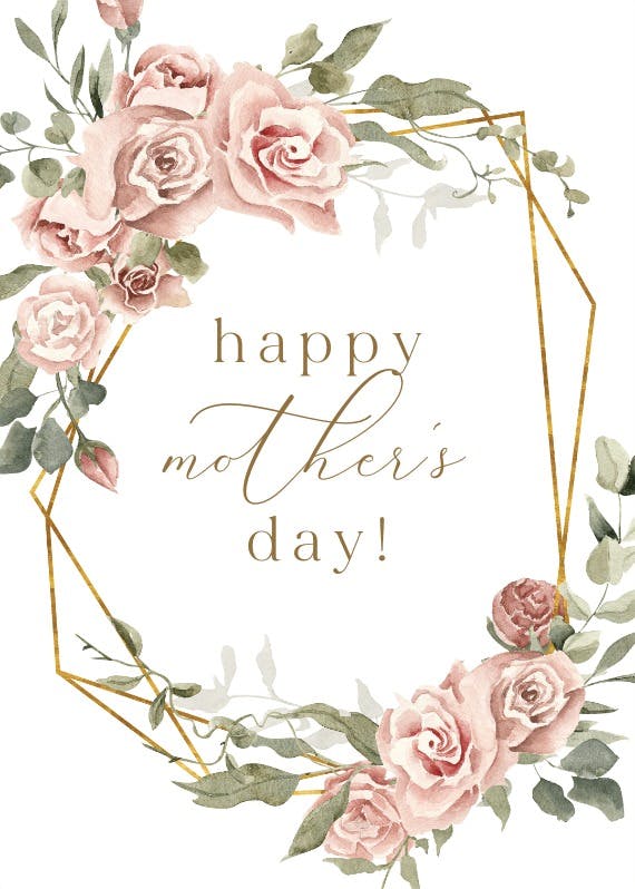 Dusty pink rose gold border - mother's day card