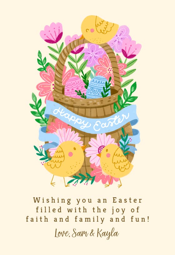 Easter basket -  tarjeta de pascua