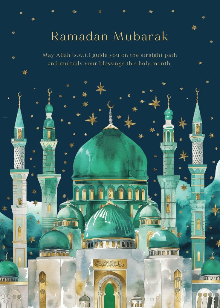Emerald masjid - ramadan card