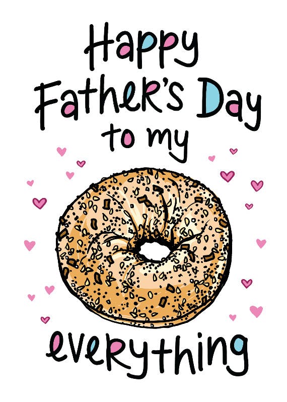 Everything bagel fathers day -  tarjeta del día del padre