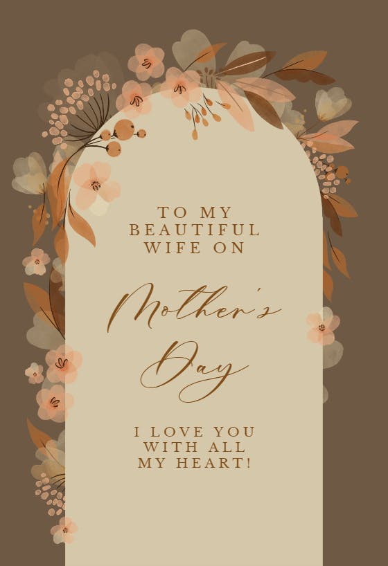 Fall floral arch - mother's day card