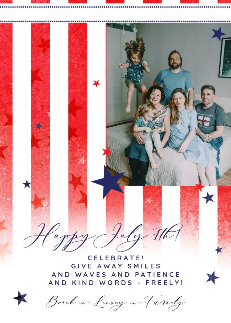 Family fun - 4th of july greeting card