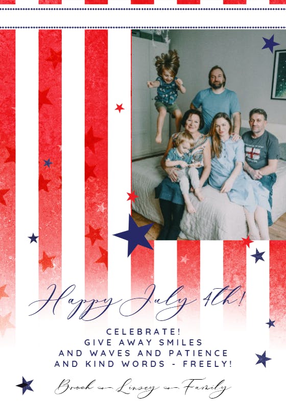 Family fun - 4th of july greeting card