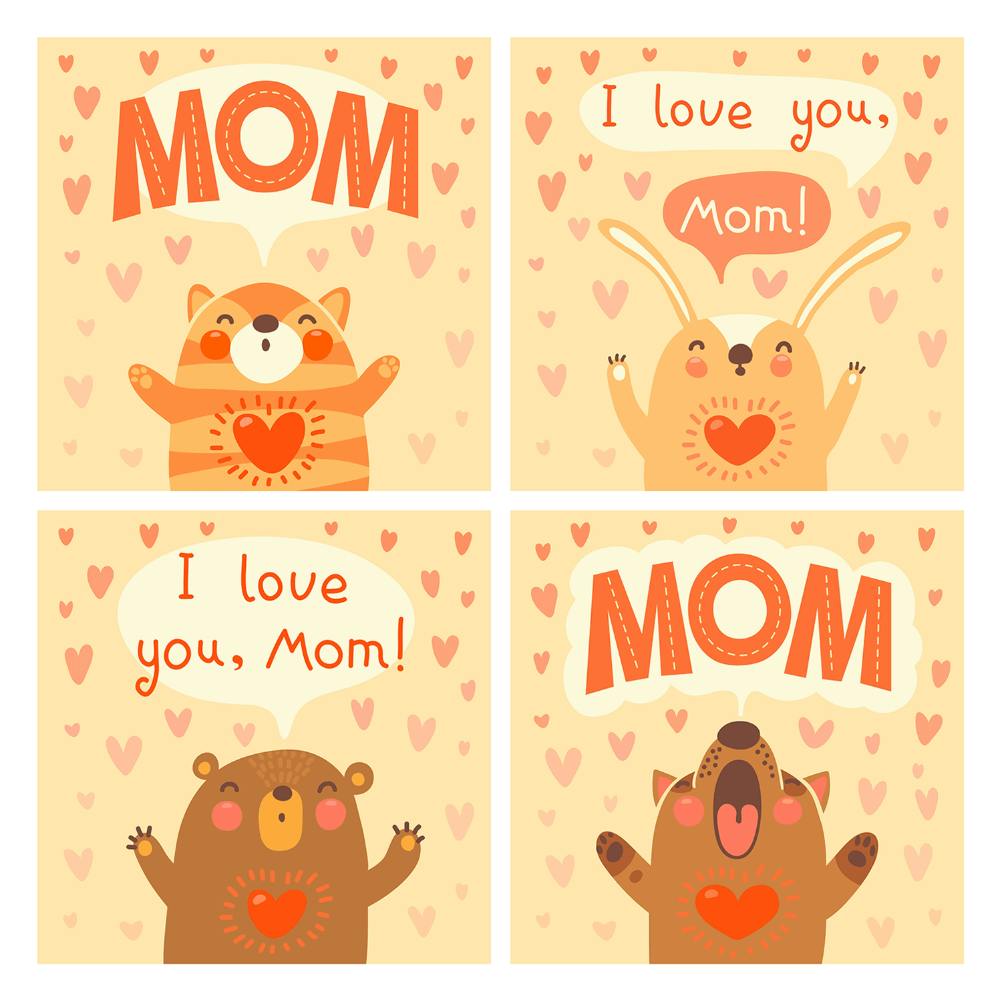Family quartet - mother's day card